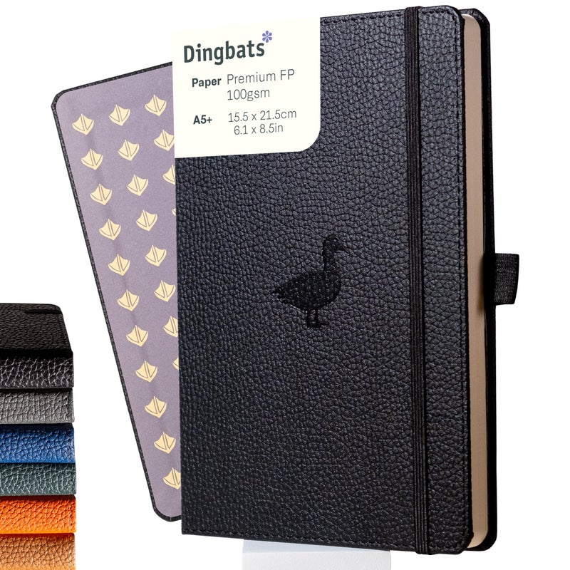 Dingbats* Notebooks Dingbats* Wildlife Lined Writing Journal Notebook A5 - Vegan Leather Hardcover - Ideal for Work, Travel - Pocket, Elastic Closure, & Bookmark - Image 1
